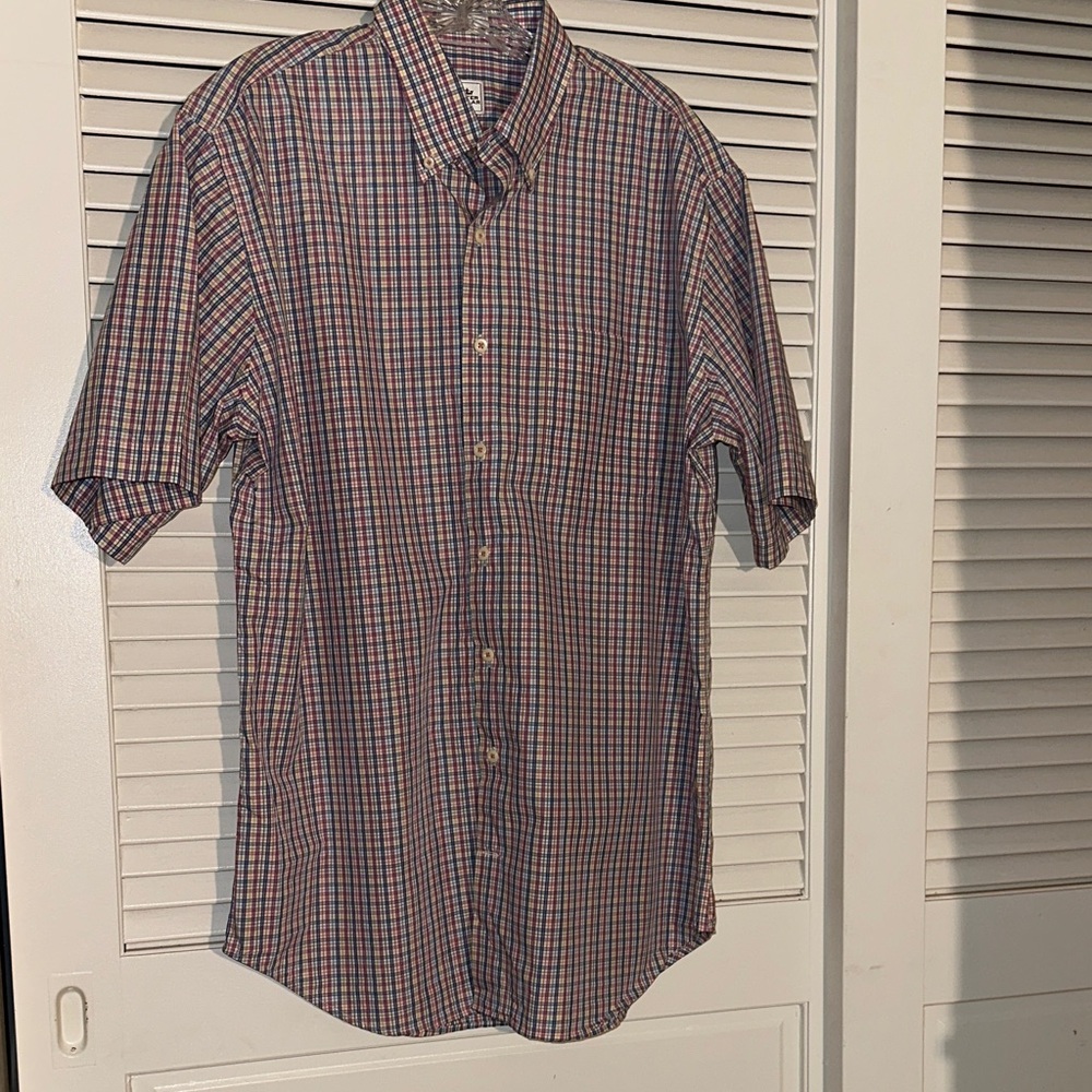 Peter Millar Pink/ Blue Checkered Button Down Shirt